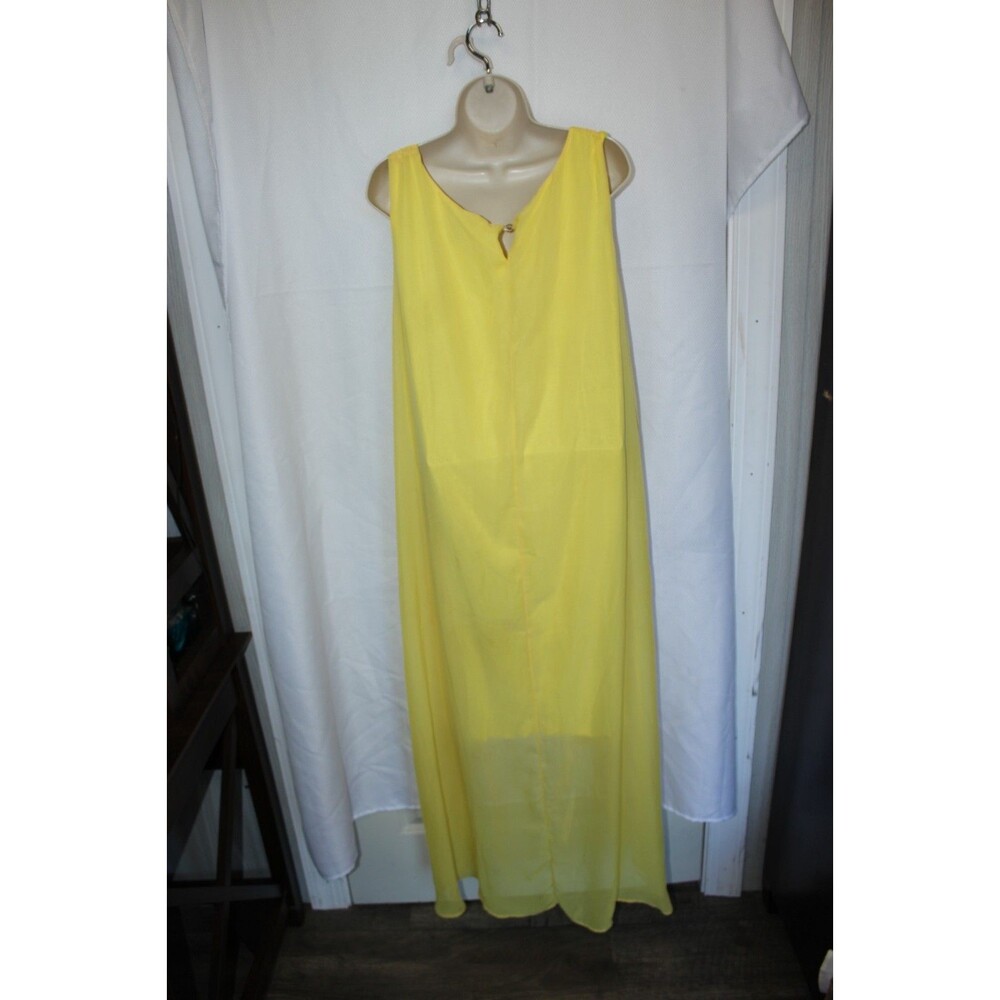 Ashley Stewart 22/24 Dress + 2X Sweater Cardigan Women Yellow Set Outfit Lemon - Picture 9 of 16